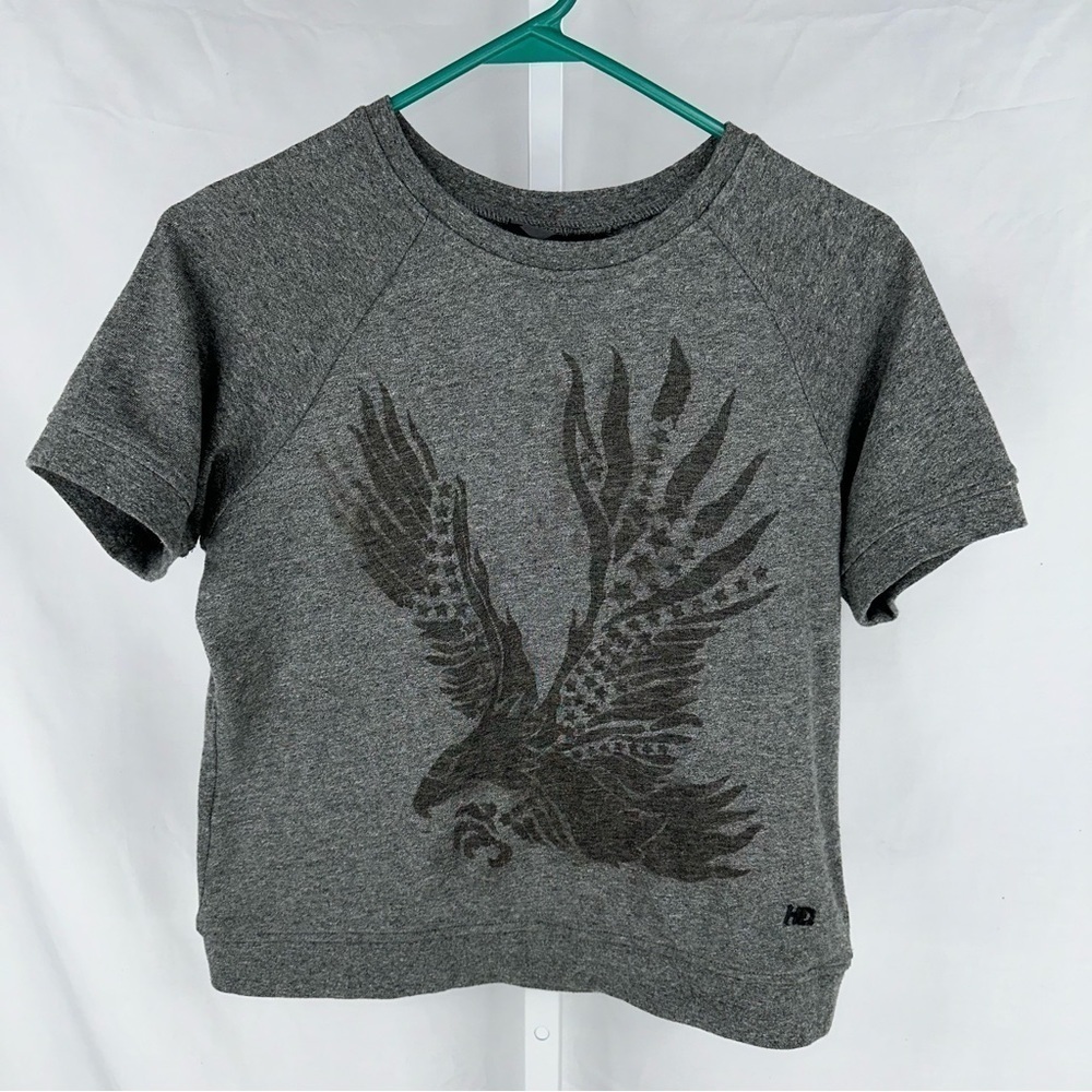 Harley Davidson Women’s Short Top Gray Shirt Size M